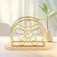 thumbnail image 4 of Modern Metal Napkin Rack 6.1x3.94in Iron Tabletop Holder for Kitchen Countertop Cocktail Napkins Indoor Outdoor Use (Brass Gold/B)​, 4 of 6