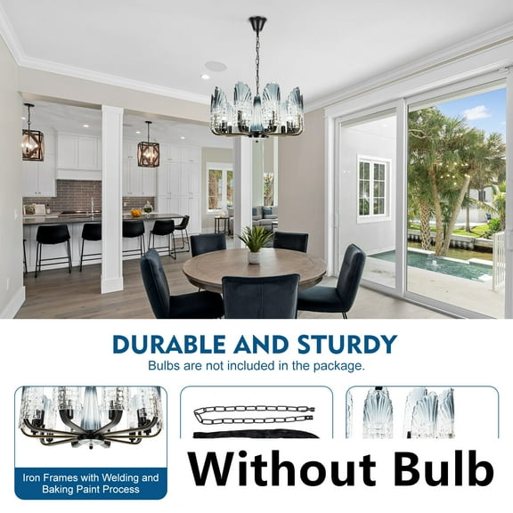 Luxury Crystal Glass Chandelier Nordic Modern Pendant Lighting Ceiling Hanging Modern Crystal Chandelier LED Glass Pendant Light Ceiling Chain Lamp Living Room 10-Light Dining Room LED Chandelier