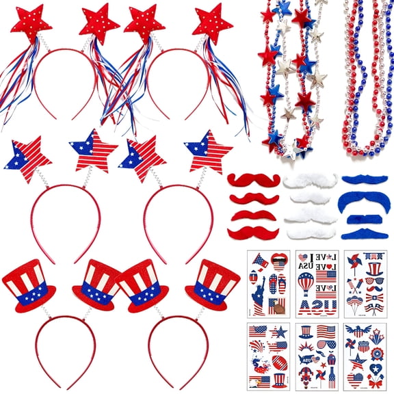 LAMIRO Independence Day Party Props Decorations,72 Pieces