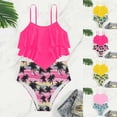 thumbnail image 4 of FASHOFT Girls Swimsuit Two Piece Bathing Suit Tiered Ruffle Adjustable Straps Floral Print Swimwear Light Yellow2 11-12 Years, 4 of 4