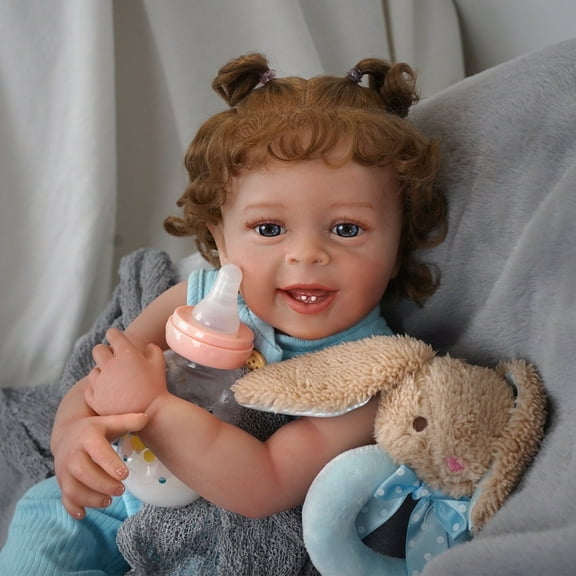 Lifelike Reborn Baby Dolls- 22 inch Silicone Baby Girl, Realistic Full Vinyl Body Dolls, Poseable Real Life Newborn Realborn Birthday Gift Toy with Doll Accessories for Kids 3 