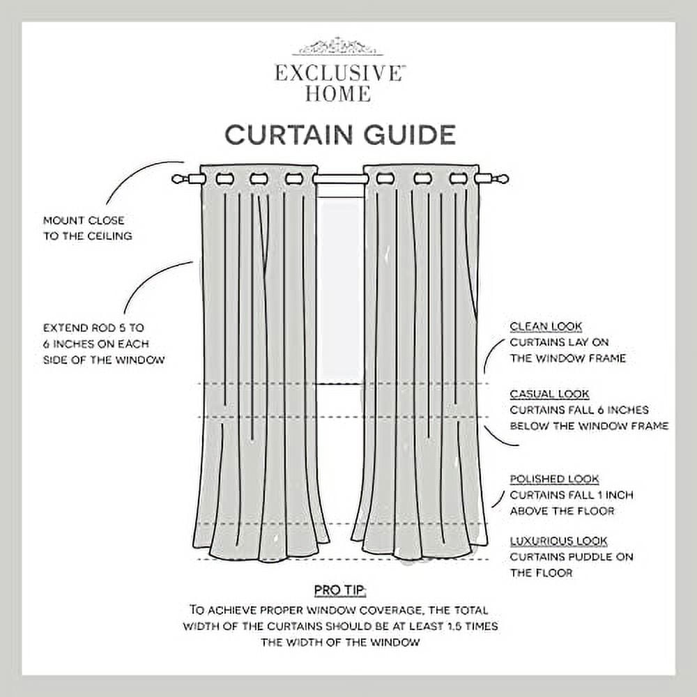 Exclusive Home Academy Total Blackout Grommet Top Curtain Panel Pair, 52"x63", Black