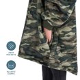 thumbnail image 5 of Bare Homey Kids Size Microplush Wearable Blanket - Side Pockets - Warm - Velvety Soft, Camo - Green, 5 of 8