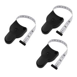 WIFKLSIIPG 3PCS Mesure de bande souple Mesure automatique de bande télescopique Bande de mesure autorétractable pour le corps façon précise de suivre le muscle par un(noir)