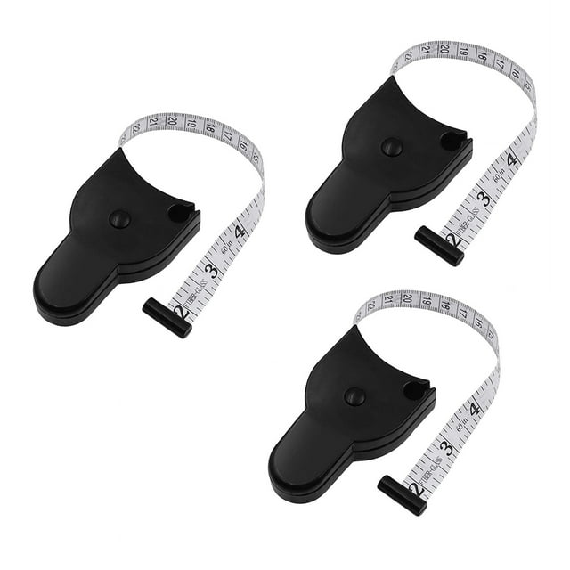 WIFKLSIIPG 3PCS Soft Tape Measure Automatic Telescopic Tape Measure Self Retractable Measure Tape for Body Accurate Way to Track Muscle by One(Black)
