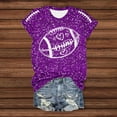 thumbnail image 4 of Women Sequin Football T Shirts Game Day Heart Graphic Short Sleeve Crewneck Tops Trendy Casual Summer Classic Fit Tees Z004-Purple M, 4 of 5