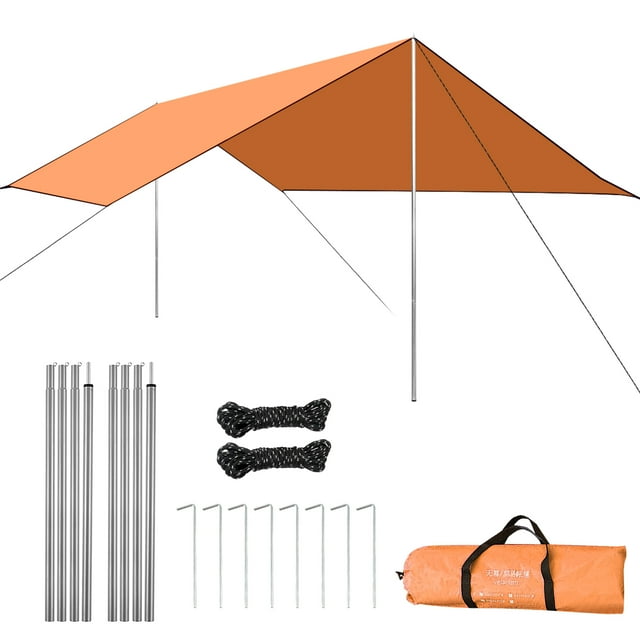 Toldo de vela Toldo para acampar Toldo Protección UV Lluvia Mosca Lona Sombrilla Refugio Manta de pi Tomshoo Toldo de vela