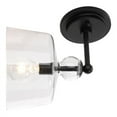 thumbnail image 2 of Eden Home 12" Transitional Metal Wall Sconce in Black and Clear, 2 of 7