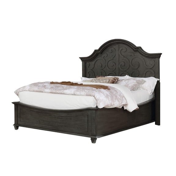 Rustic Gray Wood Eastern King Panel Bed