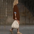 thumbnail image 5 of Delconic Women Bohemian Print V Neck Short Sleeve Top and Split Hem Shorts Two Piece Summer Set for Casual and Daily Wear Brown L, 5 of 6