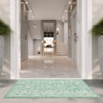 thumbnail image 4 of SAFAVIEH Courtyard Darin Botanical Indoor/Outdoor Area Rug, Green/Ivory, 5'3" x 5'3" Square, 4 of 14