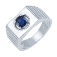 thumbnail image 2 of Sterling Silver with Blue Sapphire Solitaire Men's Ring, 2 of 3