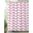 thumbnail image 2 of Fsddascl Pink White Shower Curtain Set - 60" x 72" Washable Bathtub Curtain with 12 Hooks, Modern Abstract Waves Water Ripple Striped Waterproof Fabric Stall Shower Curtains for Bathroom/Bathtub, 2 of 6
