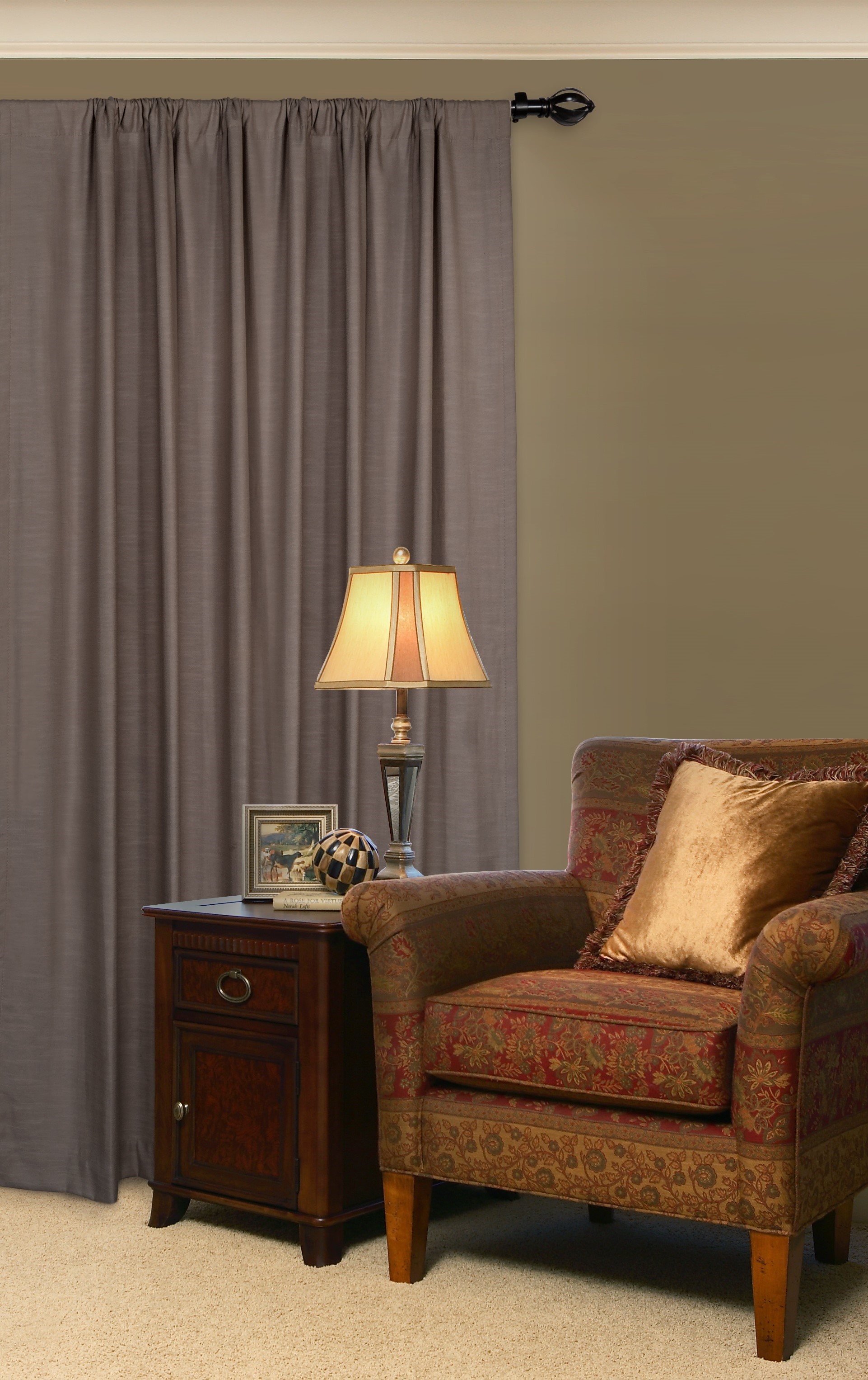 Lumi 3/4" Acorn Cage Curtain Rod, Oil Rubbed Bronze, 36"-66"
