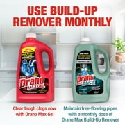 Drano Max Build-Up Remover, Drain Cleaner, Commercial Line, for Kitchen, Toilets, Shower, Sinks, 60 fl oz