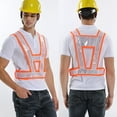 thumbnail image 3 of TOPTIE V Shape Reflective Vest High Visibility Cycling Safety Vest Running Gear, Universal Size-Orange White-1Pc, 3 of 8