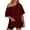 Burgundy, variant on Womens Off The Shoulder Tops Oversized T-Shirts Short Sleeve Tees Summer Casual Fashion Clothes