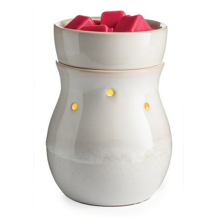 Candle Warmers Etc. Illumination Fragrance Warmer, Frosted Farmhouse White