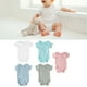 thumbnail image 5 of 5 Uds. De Monos Para Bebé, Camiseta Sin Mangas Para Bebé, Cuello Redondo, Manga Corta, Color Liso, Monos Infantiles Para Recién Nacido, 5 of 8