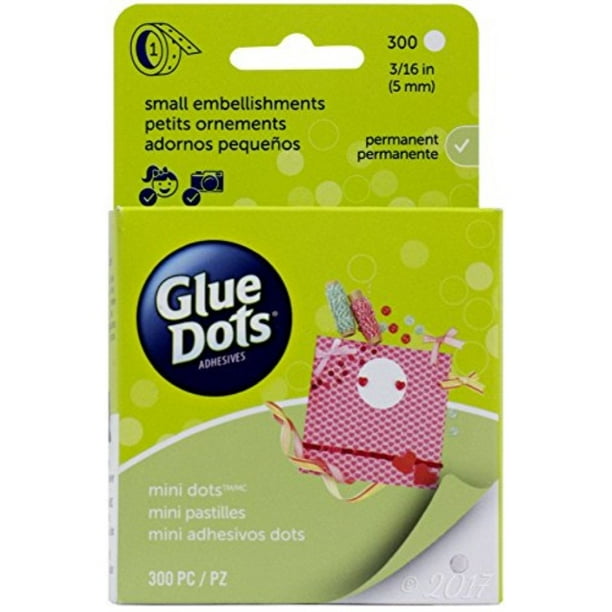 Glue Dots Mini Dot Roll, Contains 300 (.19 inch) Mini Adhesive Dots