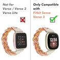 thumbnail image 3 of Wearlizer Elastic Band Compatible with Fitbit Sense 2/Sense/Versa 4/Versa 3 Watch Bands for Women, Slim Solo Loop Braided Strap Wristband Stretchy Woven Accessory, 3 of 6