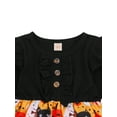 thumbnail image 4 of xiaxaixu Robe Jaune pour Petites Filles Halloween, Imprimé Floral Citrouille Manches Longues Col Rond Robes de Princesse, 4 of 6