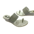 thumbnail image 2 of Silver Women's Sandal Traditional Indian Shoes Handmade Wedge Heel Ladies Heeled Sandals, 2 of 3