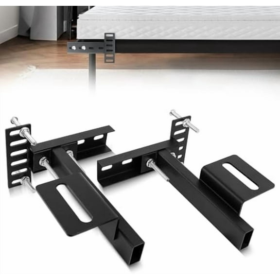 Headboard Bracket Adjustable Bed Base Bed Extra Thick Steel Universal Kit Heavy Duty No Noise No Wobble Easy Install Black Compatible Queen King Full Twin