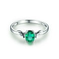 thumbnail image 3 of HeartsAndYou 0.75ct Natural Green Emerald Angel Wings Solitaire Ring 14k SOLID White Gold, 3 of 9