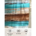 thumbnail image 6 of Sheer Curtains 63 inches Long, Vintage Wooden Board Abstract Blue Turquoise Wood Grain Light Filtering Sheer Window Curtains Rod Pocket Voile Drapes for Bedroom Living Room, 52"W x 63"L 2 Panels, 6 of 7