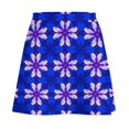 thumbnail image 6 of Floral Pattern Blue And White Women's High Waist Skirt Stretchy Casual Mini Skirt, 6 of 8