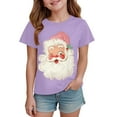 thumbnail image 5 of Ulanda Merry Christmas Shirt for Kids Toddler Boys Girls T-Shirts Short Sleeve Holiday Tee Xmas Gift Tops (Purple, 7-8 Years), 5 of 6