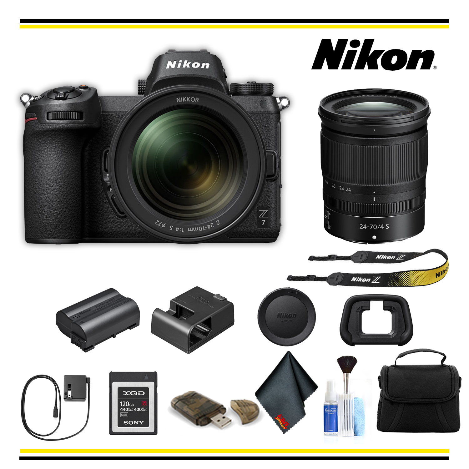 Nikon Z7 Mirrorless Digital Camera with 24-70mm Lens Starter Bundle - (Intl Model) - image 1 of 5