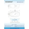 thumbnail image 3 of WoodBridge 59" Acrylic Freestanding Bathtub Contemporary Soaking Tub, Oval B-0018, 3 of 6