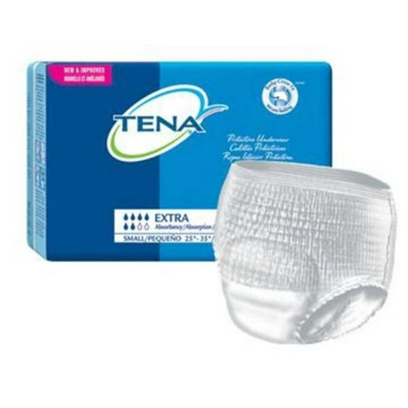 TENA Extra Adult Absorbent Underwear Pull On Small Disposable Heavy Absorbency Bag of 16