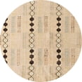 thumbnail image 1 of Ahgly Company Indoor Round Abstract Brown Gold Solid Area Rugs, 3' Round, 1 of 6