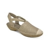 RIALTO Womens Beige Jute Wrapped Sole Cushioned Stretch Crest Round Toe Wedge Slip On Slingback Sandal 6 M
