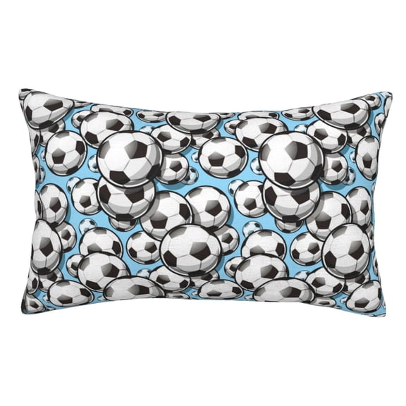 Kdxio Cotton Pillow Cases 14"x20" Pillowcases,Soft and Breathable Bedroom Pillow Cases-Football Soccer Ball-No Pillow Core