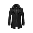 thumbnail image 1 of Abrigo de invierno para hombre, abrigo corto de lana de invierno, abrigo de lana de longitud media, chaqueta de invierno corta con cuello doble extraíble para negocios, ocio al aire libre,, 1 of 5