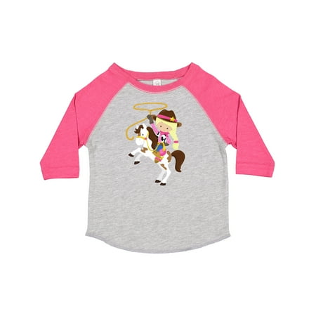 

Inktastic Cowgirl Sheriff Horse Lasso Blonde Hair Gift Toddler Toddler Girl T-Shirt