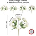 thumbnail image 4 of 4 pcs Faux Silk Peony Flowers, White Flower Decorations, 4 of 5