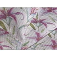 thumbnail image 3 of Ambesonne Floral Quilted Coverlet 2 Pcs, Lily Flowers Vintage Grunge, Twin Size, Pink Green and Rose, 3 of 4