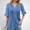 Blue, variant on Half Sleeve T Shirts For Women Loose Button Down Elbow Length V Neck Tops Comfortable Basic Blouses Vacation Clothes Dressy Summer Work Shirt