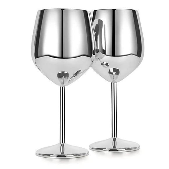 2 Copas Vino Tinto Champagne Champaña Acero Inox Elegantes 550ml Para Bar
