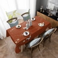 thumbnail image 4 of Japanese Style Rectangle Tablecloth, Vintage Art Cranes Ocean Wave Red Waterproof & StainResistant Tablecloth, Washable Oil-proof Table Cover for Dining/Party/Wedding/Camping/Buffet 60x84 In, 4 of 9