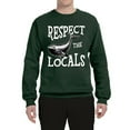 thumbnail image 2 of Wild Bobby Respect The Locals Save Our Oceans Whale Animal Lover Unisex Crewneck Graphic Sweatshirt, Forest Green, XX-Large, 2 of 6