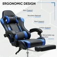 thumbnail image 6 of EDX Ergonomic Gaming Chair High Back Office Chair with Lumbar Support and Adjustable Armrests Swivel Racing Chair, Black and Blue, 6 of 9
