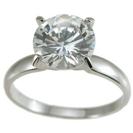 CZ Sterling Silver Brilliant Solitaire Wedding Ring