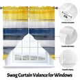 thumbnail image 3 of Yellow Blue Geometric Swag Curtain Valance for Windows, Lines Brush Window Treatments Short Swag Topper for Kitchen Windows Bathroom Bedroom, 36"x63", 3 of 8