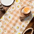 thumbnail image 3 of Spring White Daisy Table Runner 72 Inches, Farmhouse Floral Orange Buffalo Plaid Bed Runner Dresser Scarves Tabletop for Indoor Outdoor Parties/Ceremony/Banquet, 16" x 72", 3 of 9